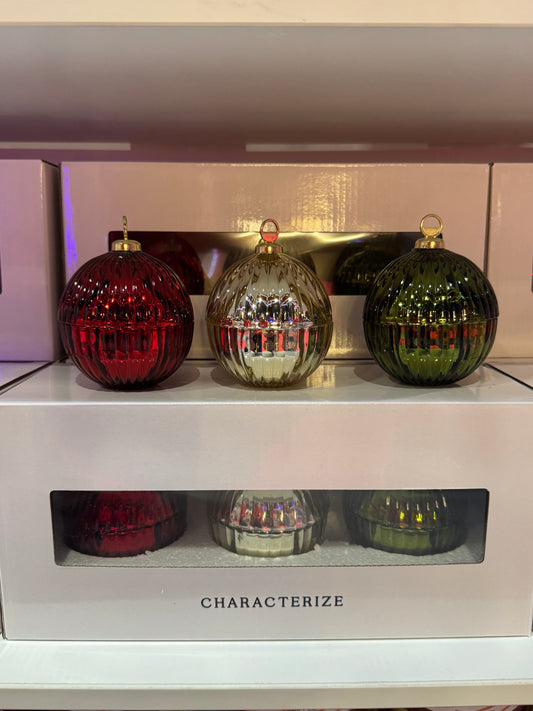 Christmas Bauble Gift Set Candle